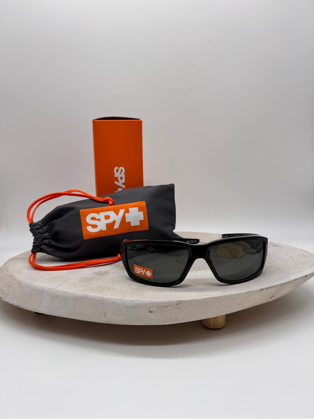 SPY Optic Tarmac Sunglasses Black Happy Gray Green Wrap Lens NIB YS145003 NEW